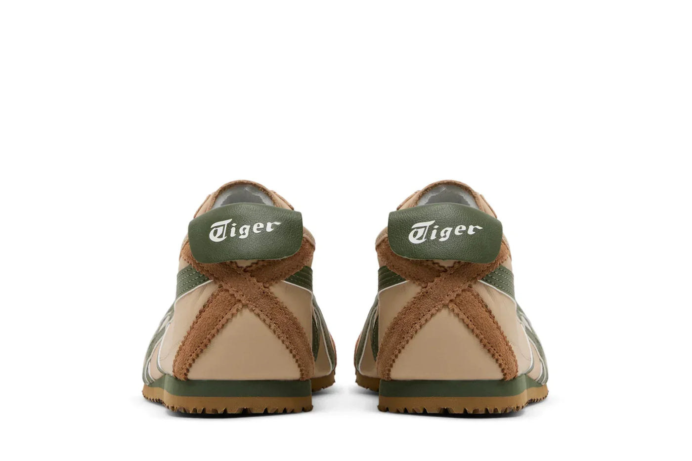 Tênis Onitsuka Tiger Mexico 66 Beige Grass Green Marrom vista traseira
