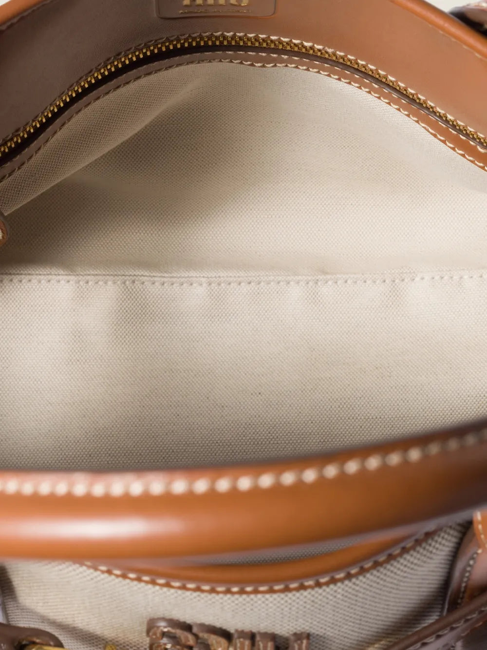 Miu Miu Bolsa Aventure em couro e canvas | Bolsas | Image 4