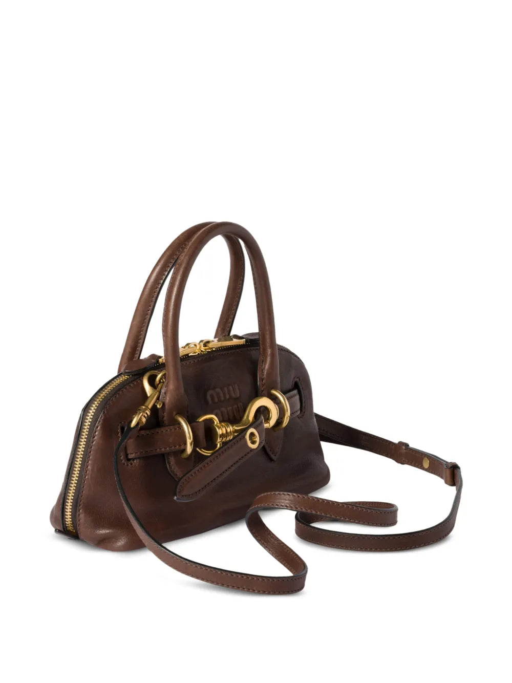 Miu Miu Bolsa Aventure mini de couro | Image 5