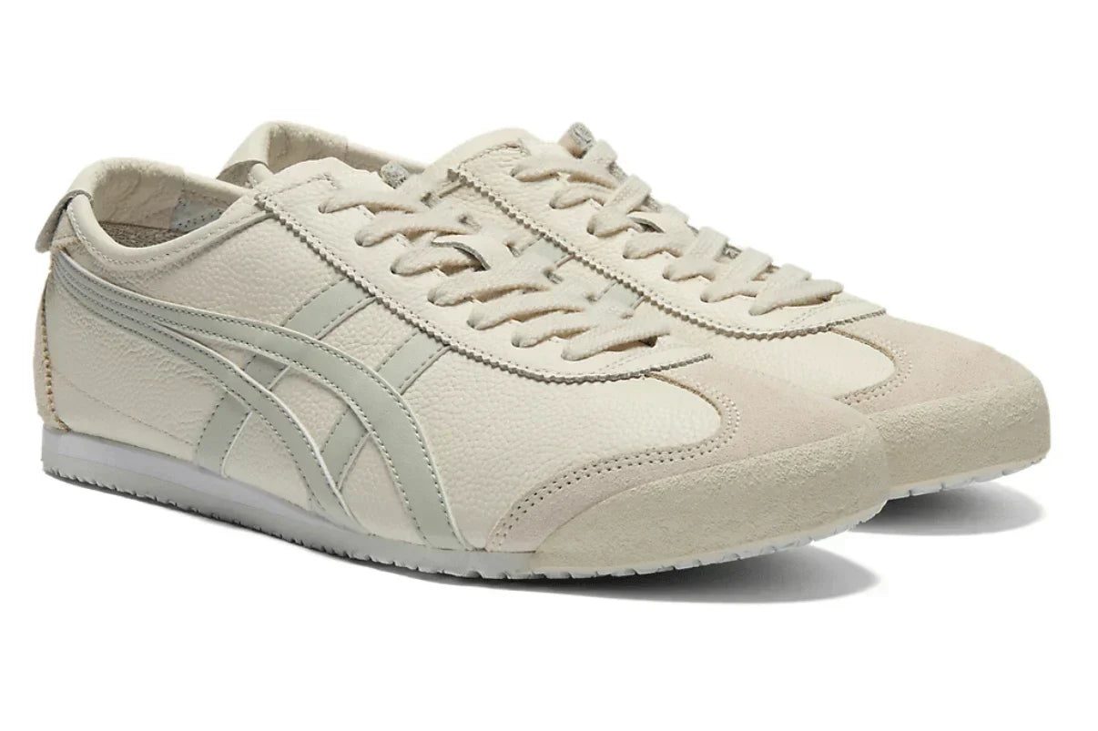 Tênis Onitsuka Tiger Mexico 66 Cream Light Sage Bege detalhe frontal