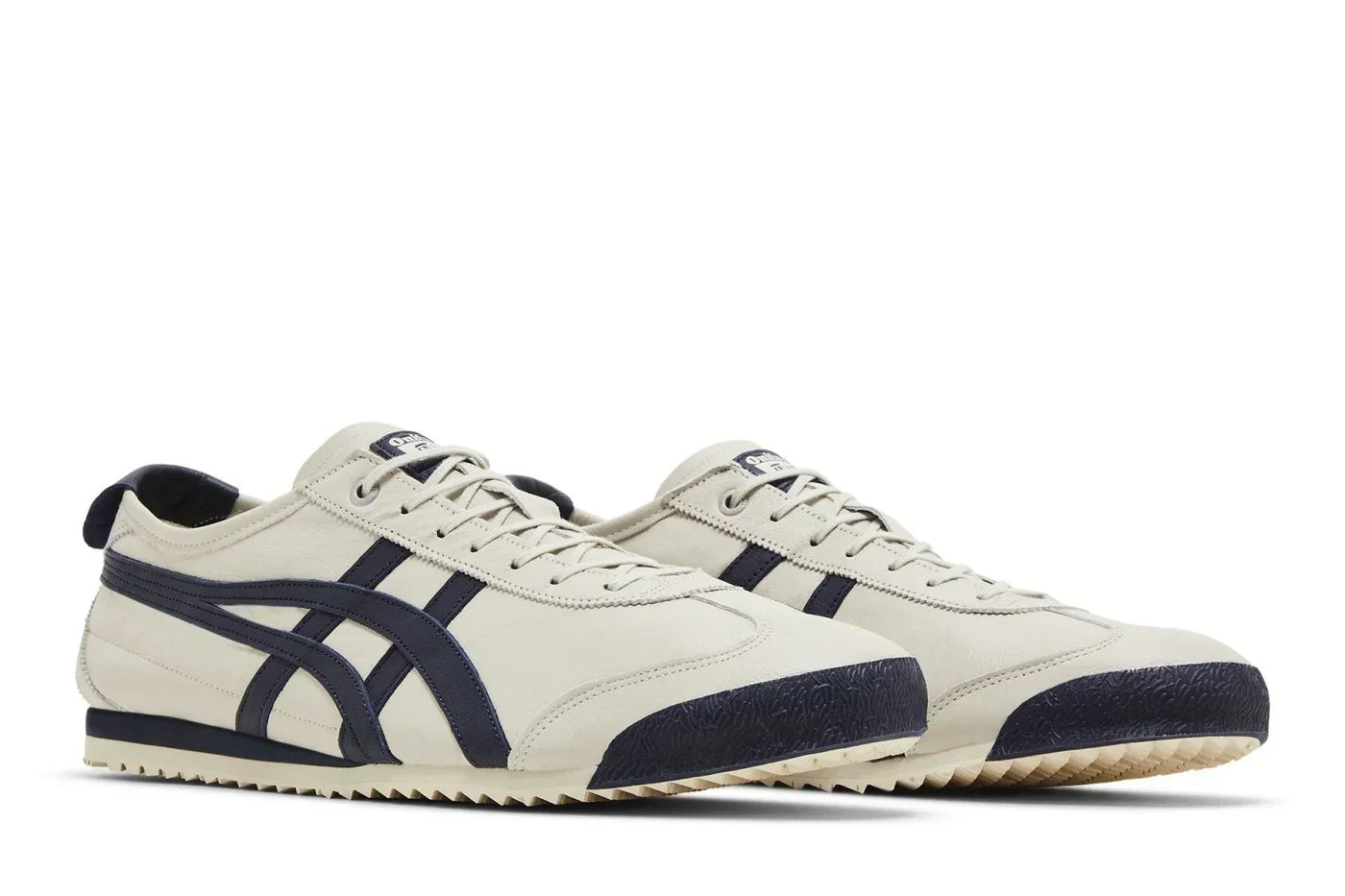 Tênis Onitsuka Tiger Mexico 66 SD Birch Peacoat Bege detalhe do material