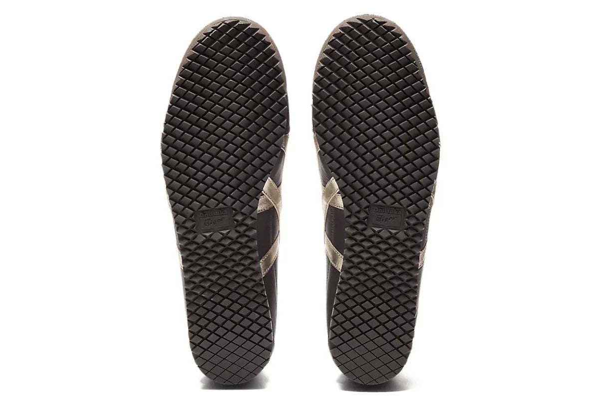 Tênis Onitsuka Tiger Mexico 66 SD Licorice Brown Champagne Marrom vista traseira