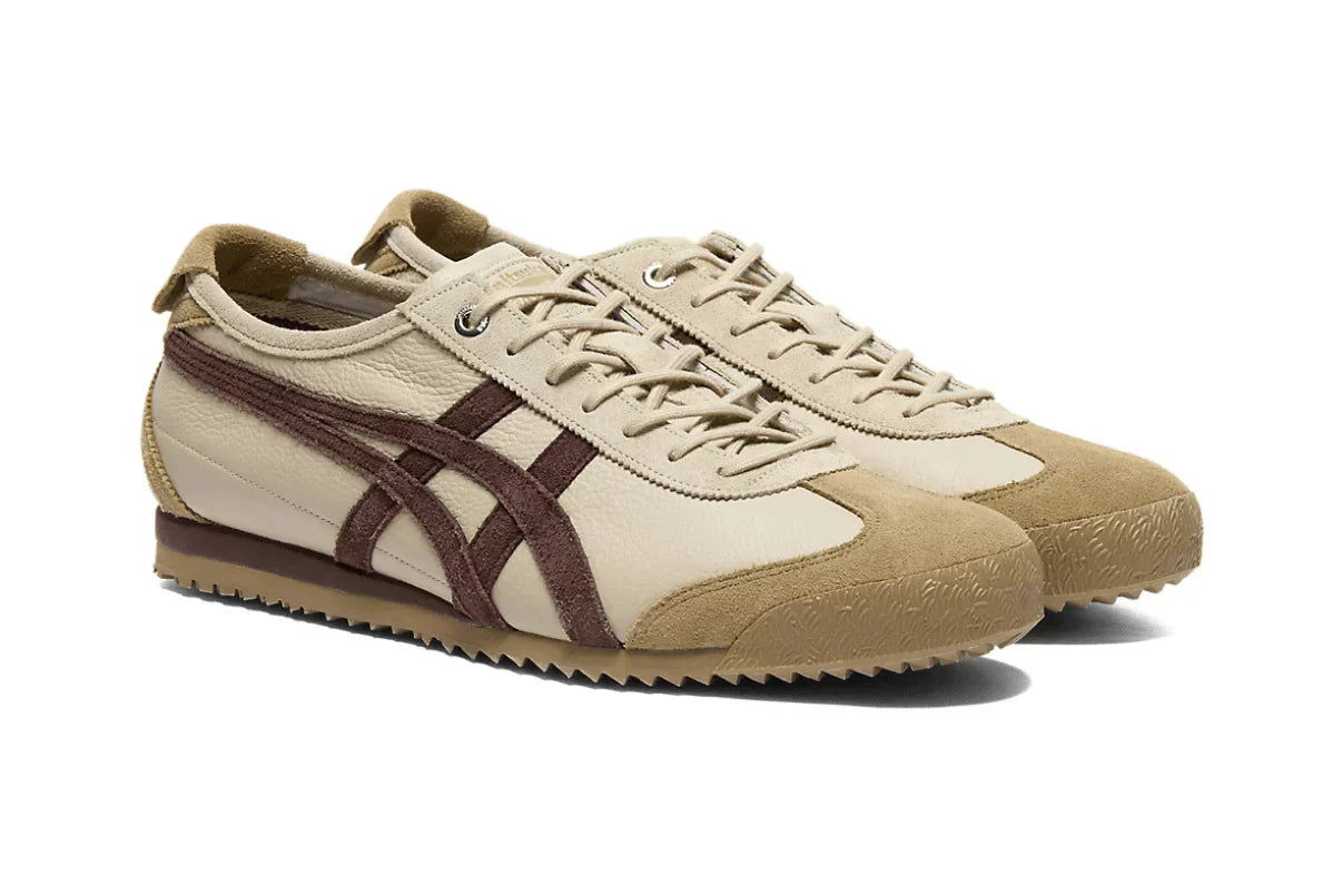 Tênis Onitsuka Tiger Mexico 66 SD Vin Putt Dark Brown Bege detalhe lateral