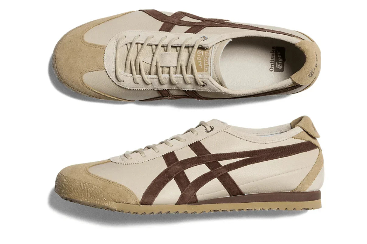Tênis Onitsuka Tiger Mexico 66 SD Vin Putt Dark Brown Bege detalhe interno