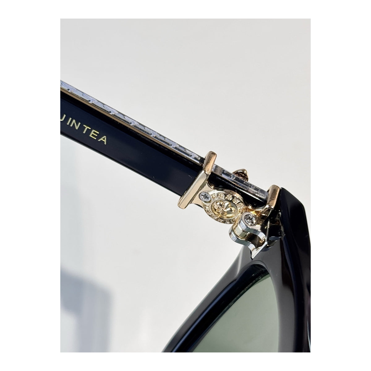 Óculos de Sol Chrome Hearts See You In Tea Azul-Escuro - detalhe superior da dobradiça