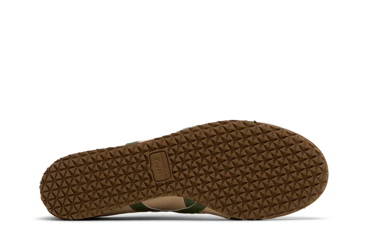 Tênis Onitsuka Tiger Mexico 66 Beige Grass Green Marrom detalhe lateral