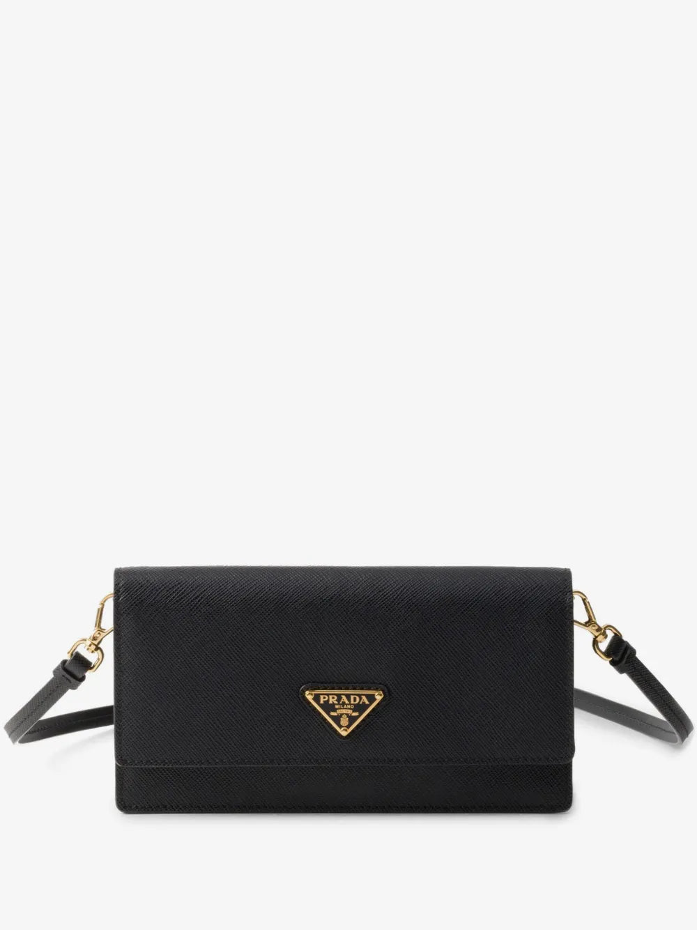 Bolsa Mini Prada de Couro com Logo Preto