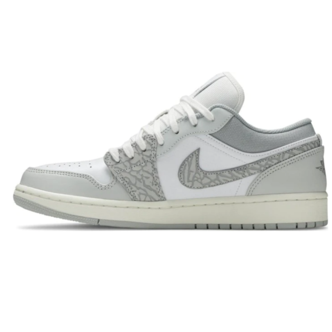 Tênis – Air Jordan 1 Low PRM Berlin Grey Elephant Print