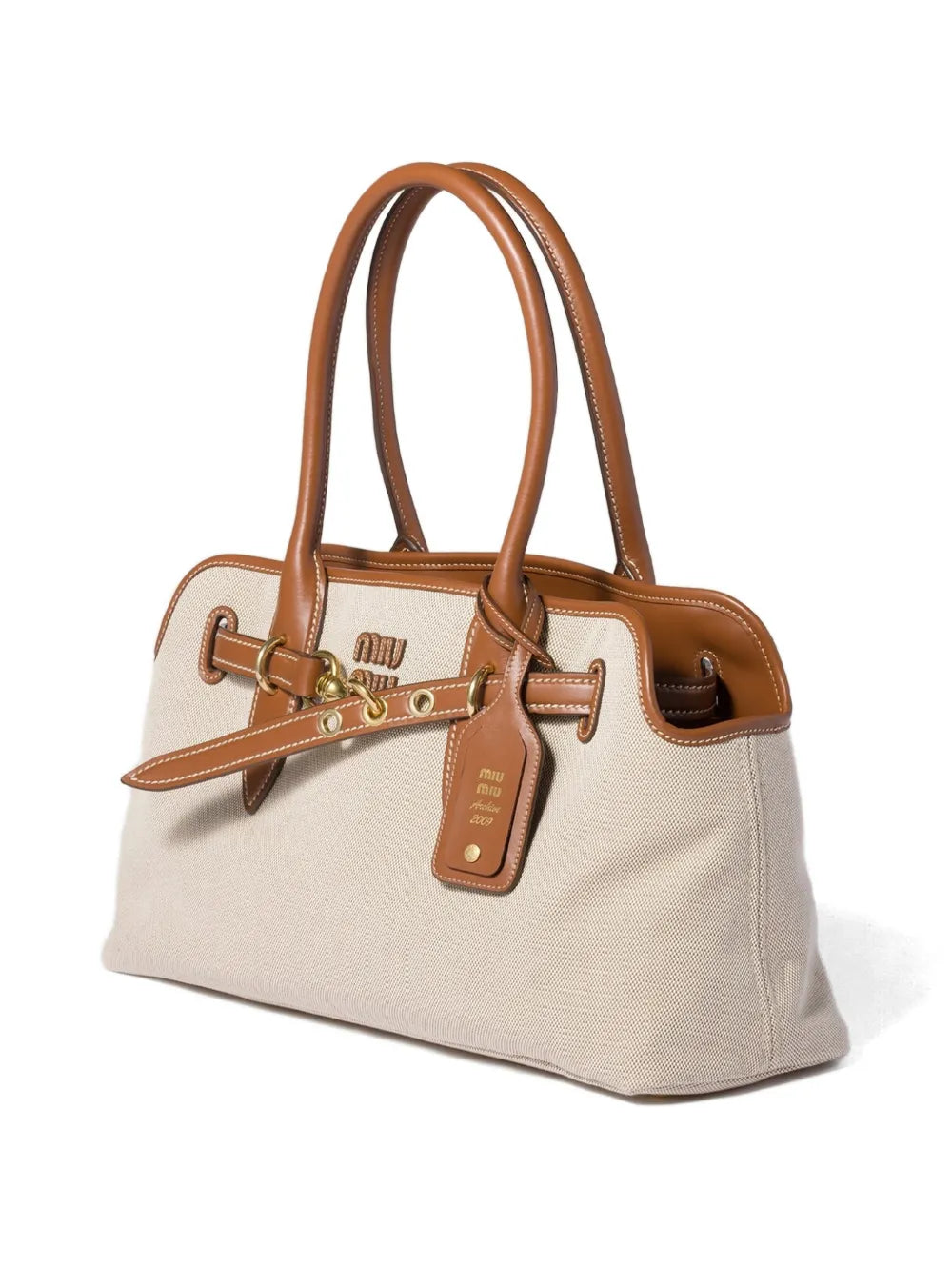 Miu Miu Bolsa Aventure em couro e canvas | Bolsa tote | Image 3