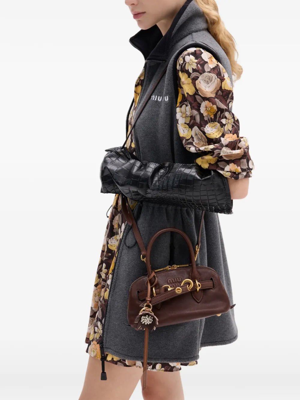 Miu Miu Bolsa Aventure mini de couro | Bolsa tote | Image 3