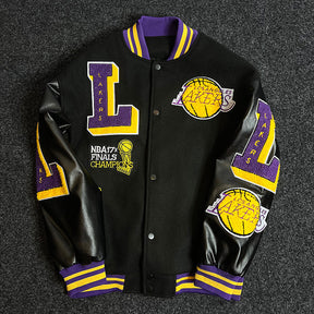 Jaqueta Varsity Los Angeles Lakers – Dupla Face | Oversized Premium