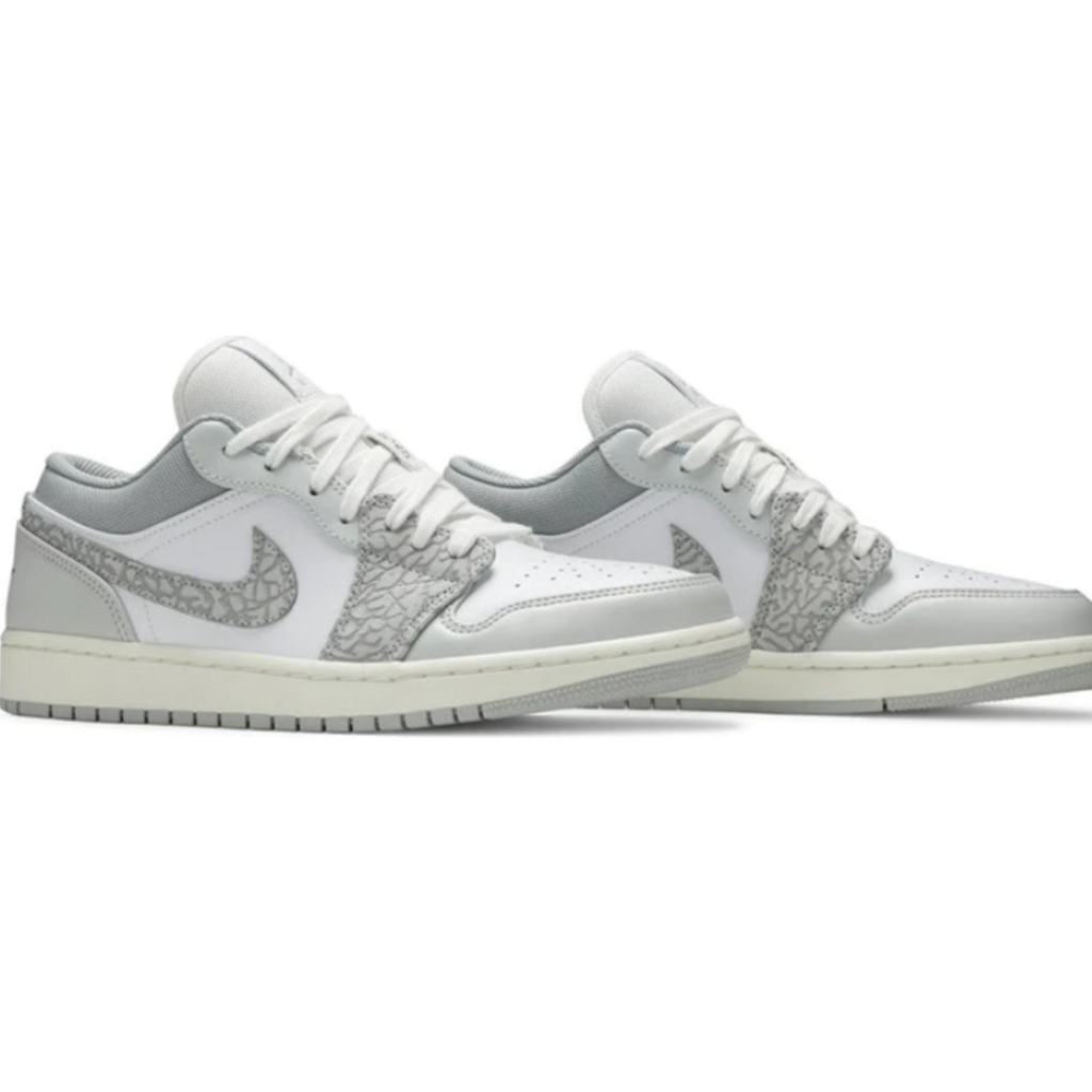 Tênis – Air Jordan 1 Low PRM Berlin Grey Elephant Print