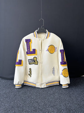 Jaqueta Varsity Los Angeles Lakers – Dupla Face | Oversized Premium