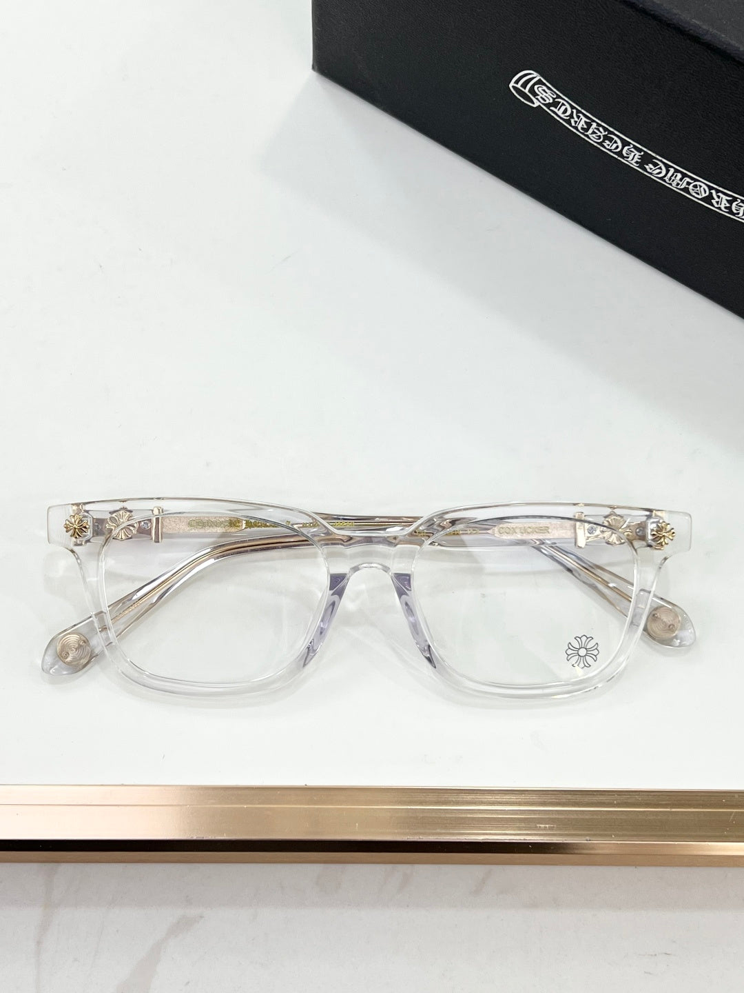 Óculos Chrome Hearts Cross Gold