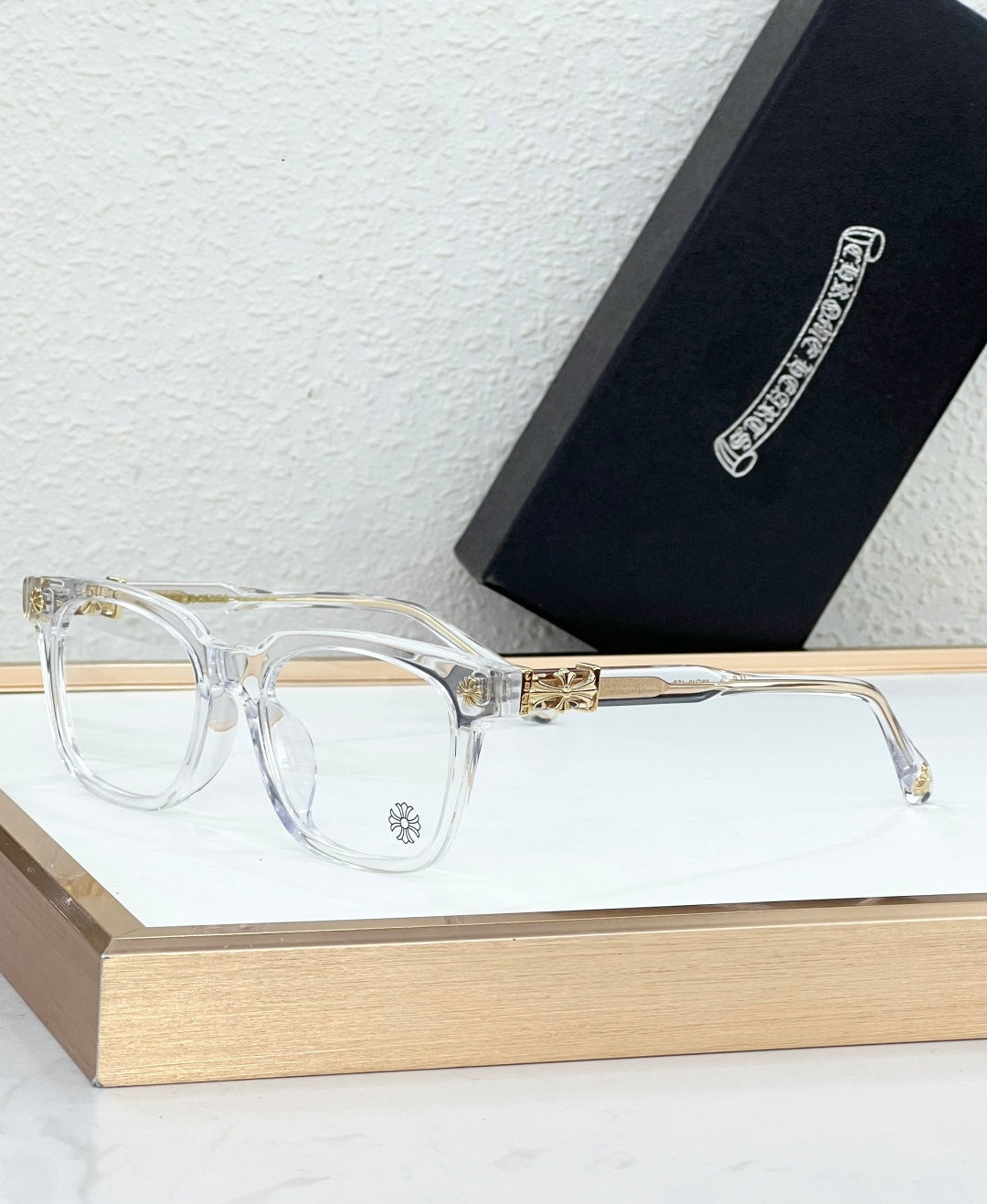 Óculos Chrome Hearts Cross Gold