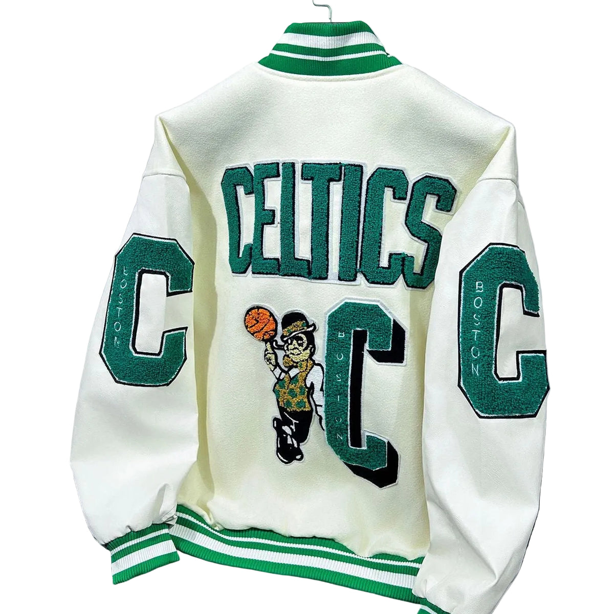Jaqueta College Boston Celtics | Estilo Varsity Boxy