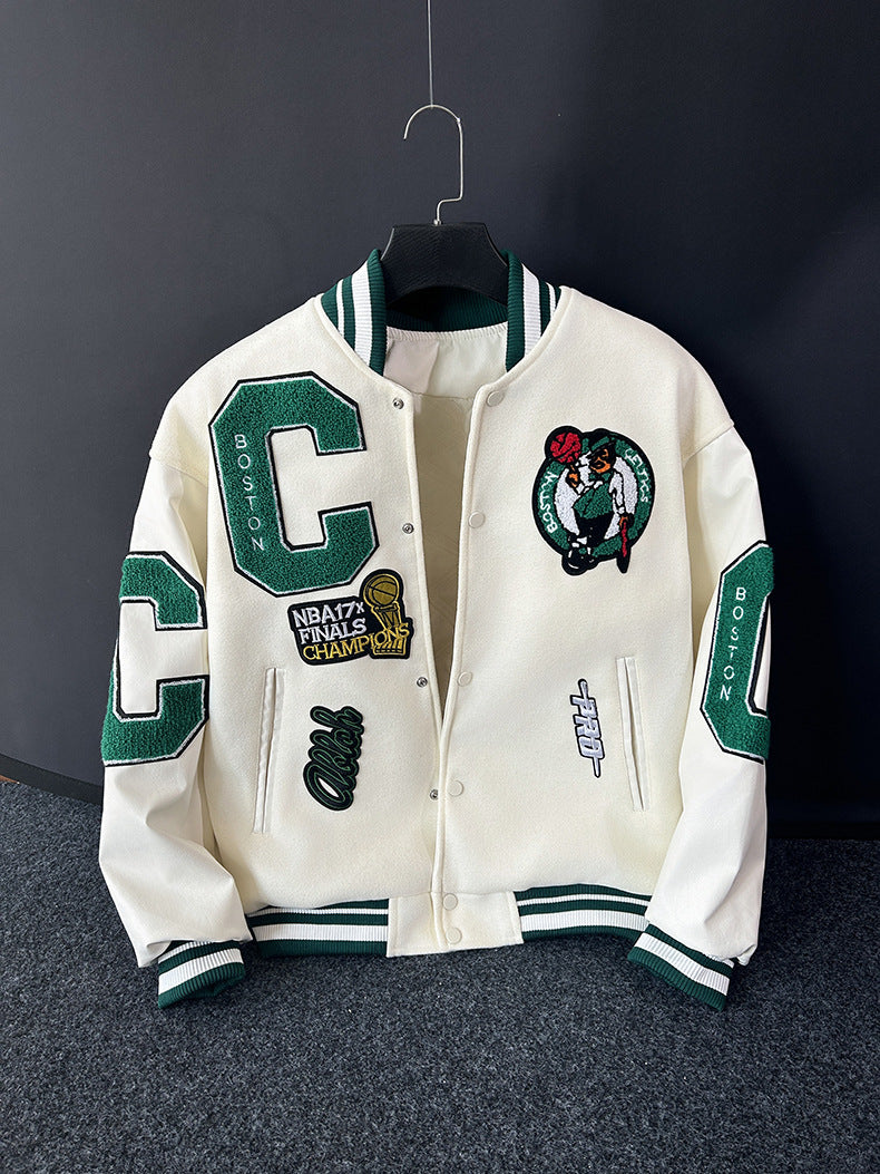 Jaqueta College Boston Celtics | Estilo Varsity Oversized