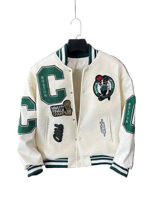 Jaqueta College Boston Celtics | Estilo Varsity Oversized