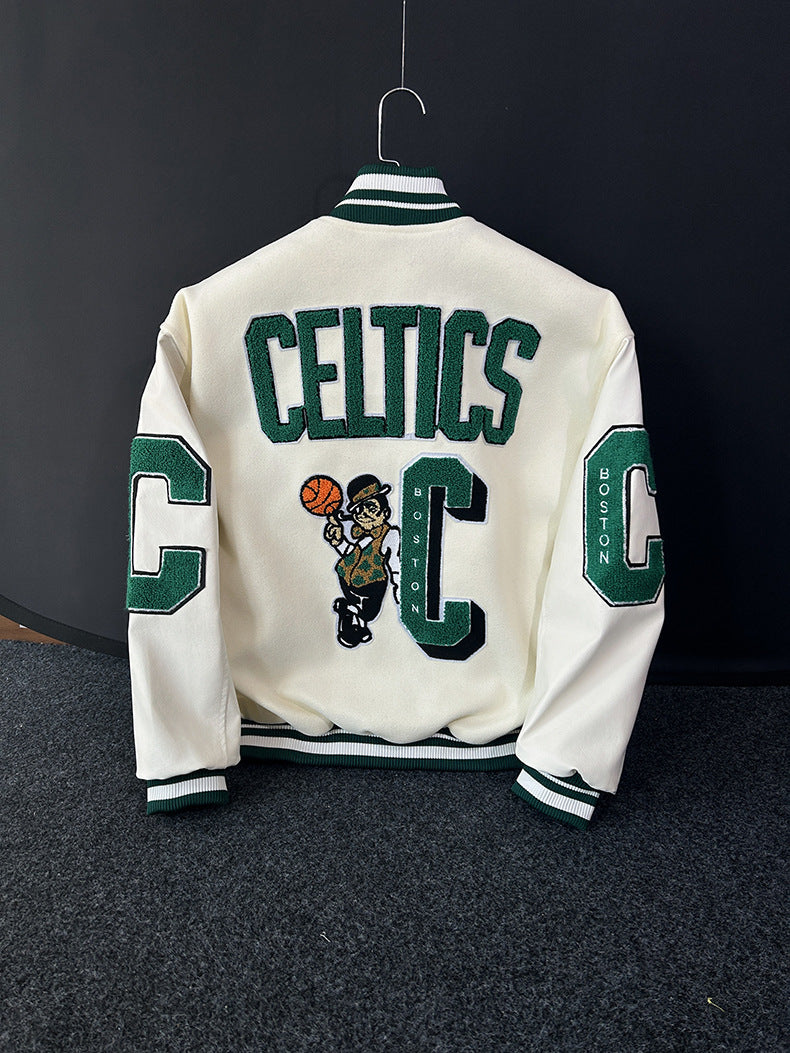 Jaqueta College Boston Celtics | Estilo Varsity Oversized