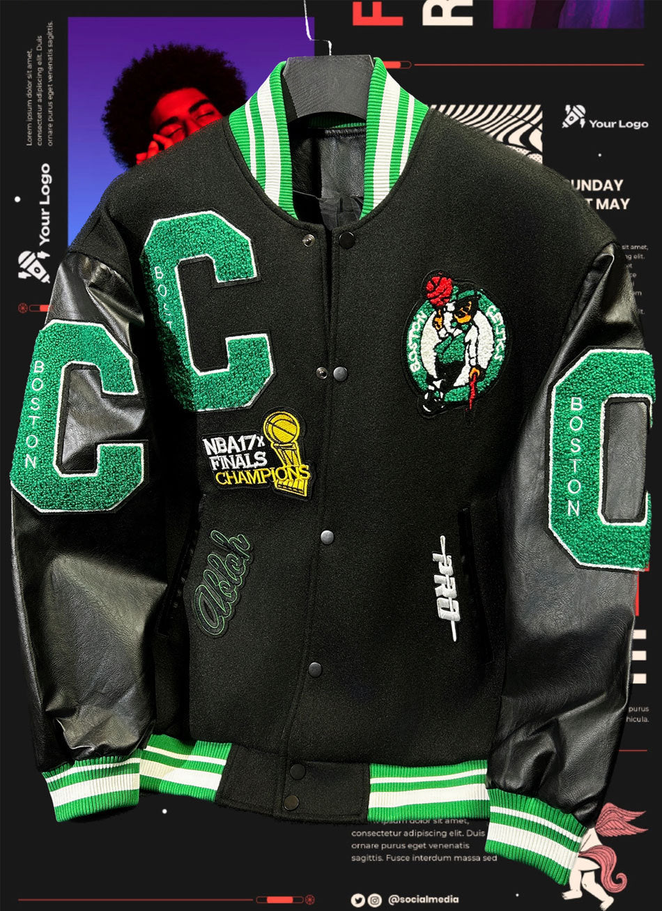 Jaqueta College Boston Celtics | Estilo Varsity Oversized