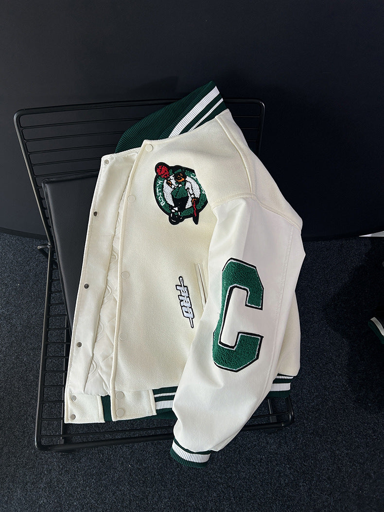 Jaqueta College Boston Celtics | Estilo Varsity Oversized