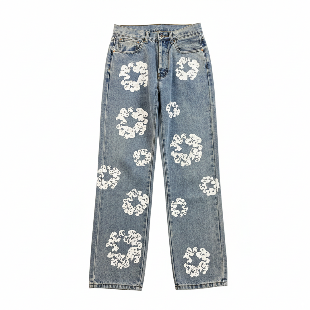 Calça Jeans Denim Tears Cotton Wreath Light Wash Azul