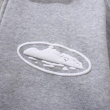 Conjunto Moletom Corteiz Logo Island Tee Cinza