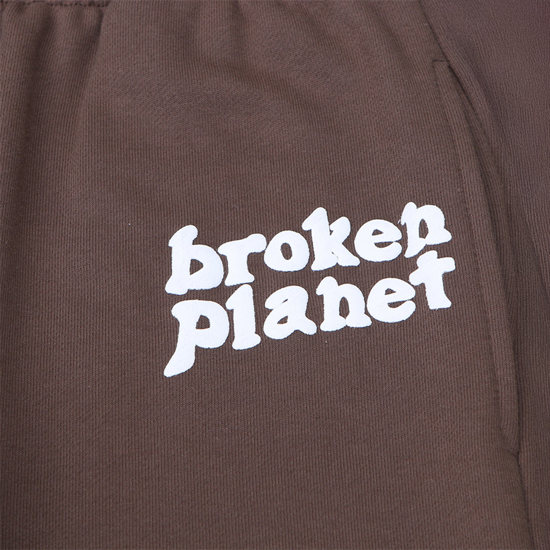 Calça Moletom Broken Planet Logo Writing Marrom