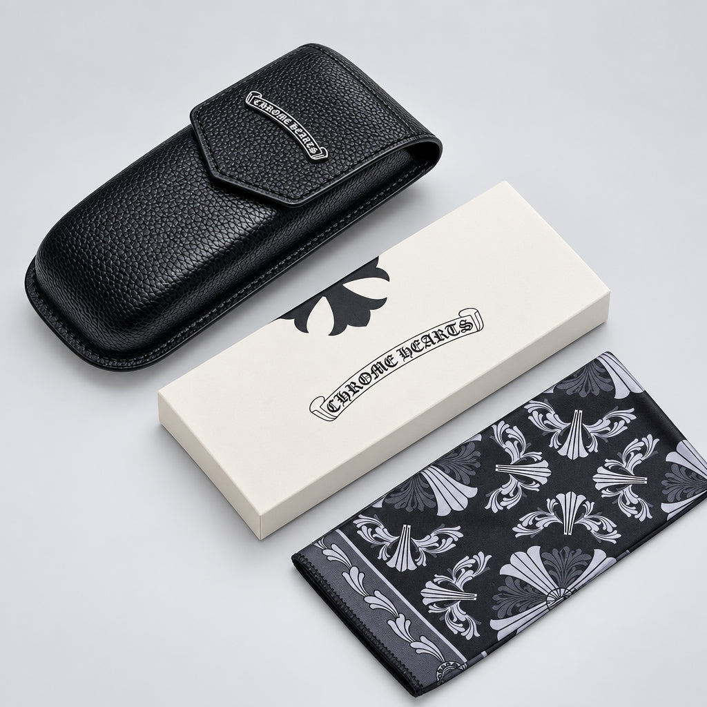 Óculos Chrome Hearts Cox Ucker Clear Prata