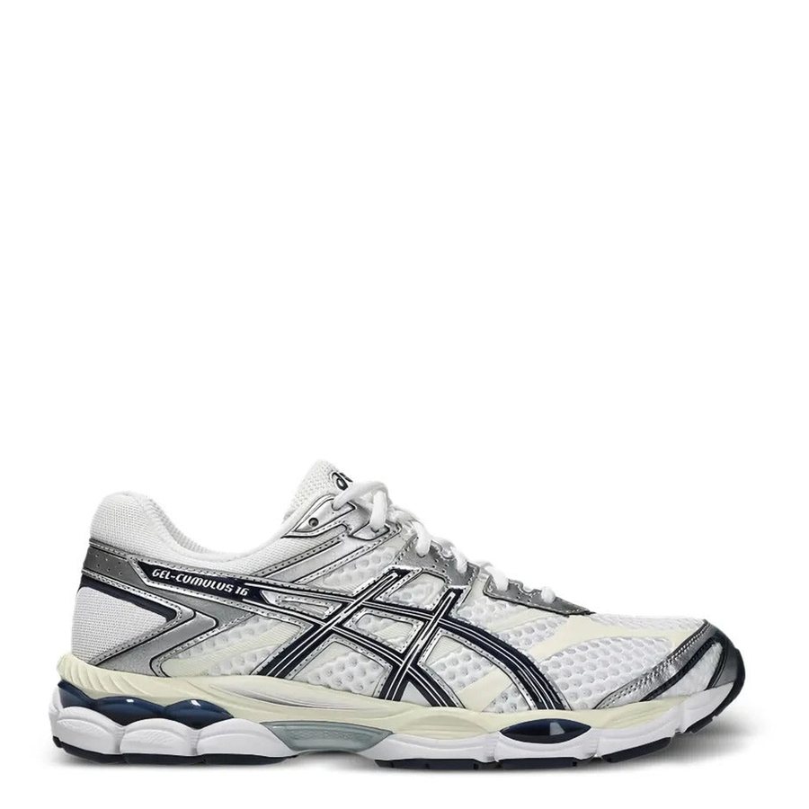 ASICS GEL-Cumulus 16 White Navy Silver – lateral direita