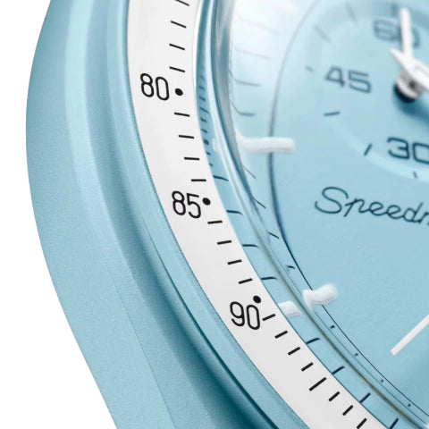 Relógio Omega x Swatch Moonswatch Mission To Uranus Quartzo Azul Bebê 42mm SO33L100 - comprar online