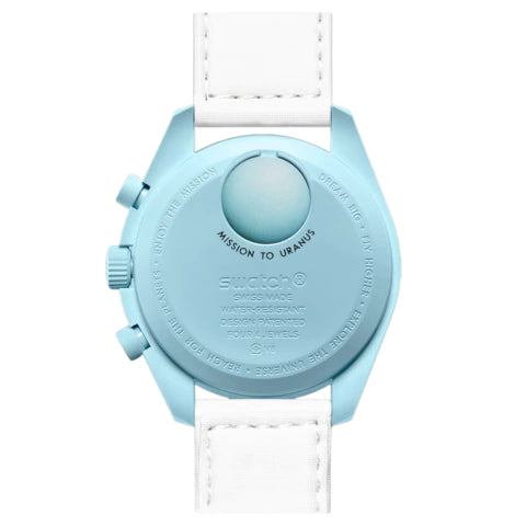 Relógio Omega x Swatch Moonswatch Mission To Uranus Quartzo Azul Bebê 42mm SO33L100 - loja online