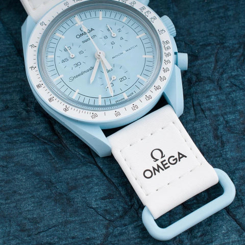 Imagem do Relógio Omega x Swatch Moonswatch Mission To Uranus Quartzo Azul Bebê 42mm SO33L100