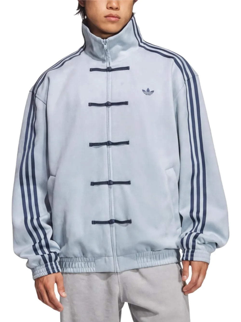 Adidas CTT Chinese Track Top Cinza - Vista frontal produto