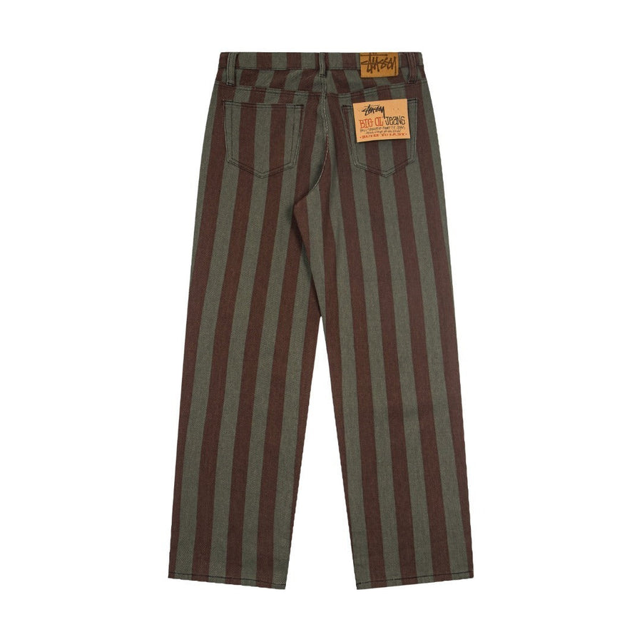 Stüssy Big Ol' Jeans Stripe - Detalhe botão e etiqueta