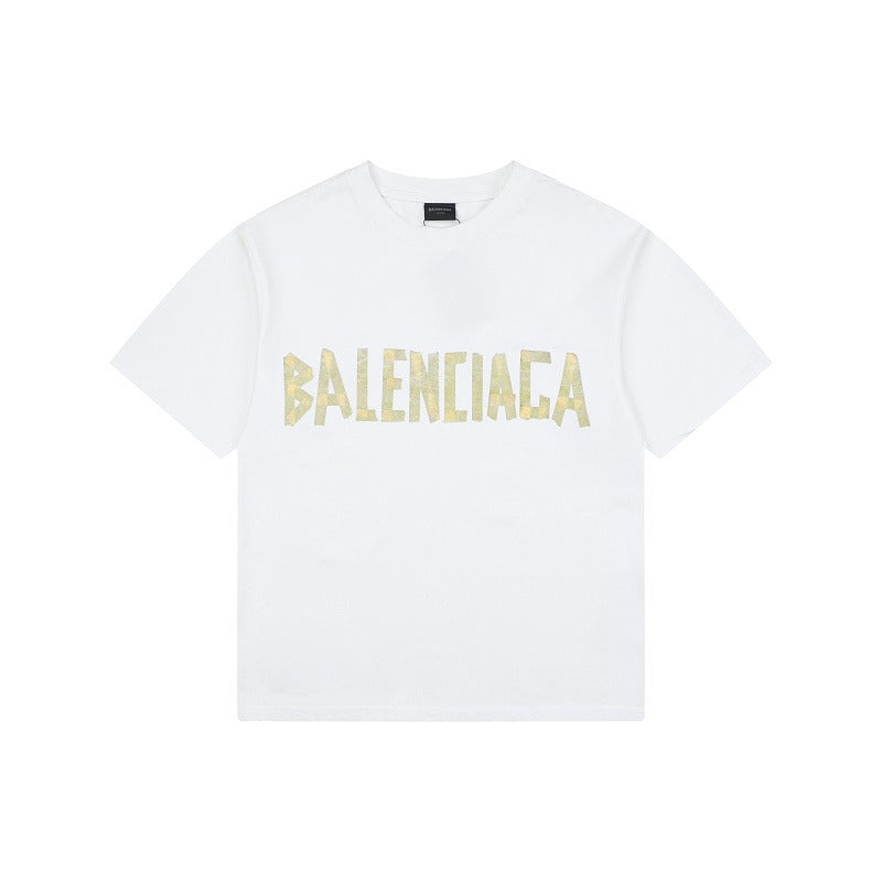 Balenciaga Tape Type T-Shirt Gold - frente