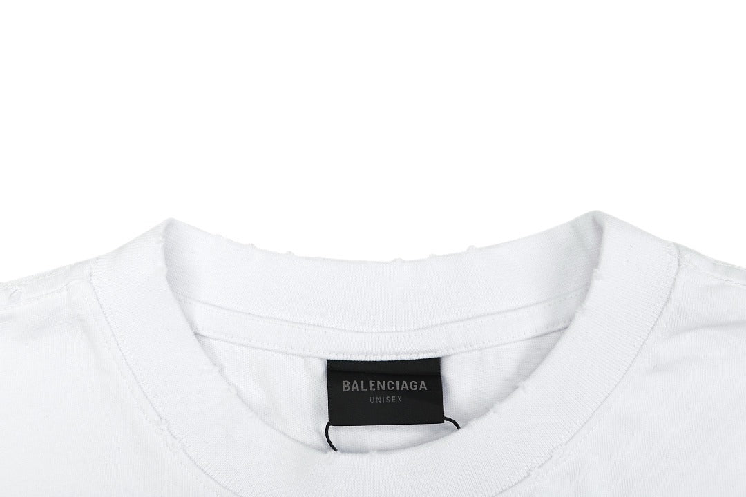Balenciaga Tape Type T-Shirt Gold - detalhe gola