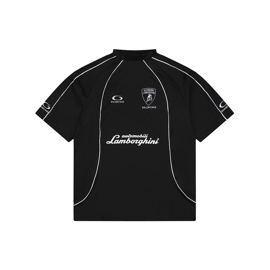 Balenciaga x Lamborghini Soccer T-Shirt - detalhe vivos brancos