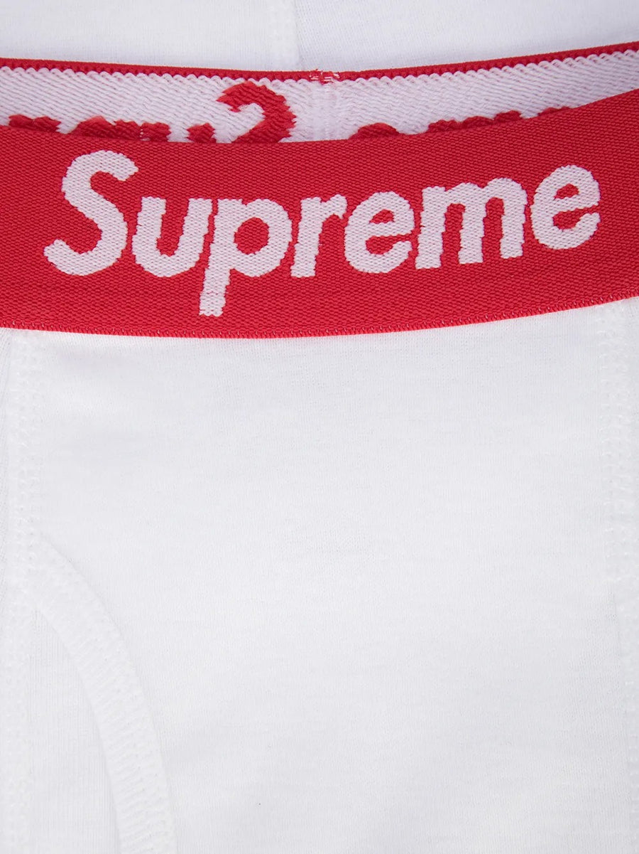 Supreme x Hanes Kit 4 Cuecas Boxer - Detalhe cós Supreme vermelho