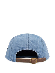 Supreme Denim Camp Cap Light Blue – traseira com ajuste em couro