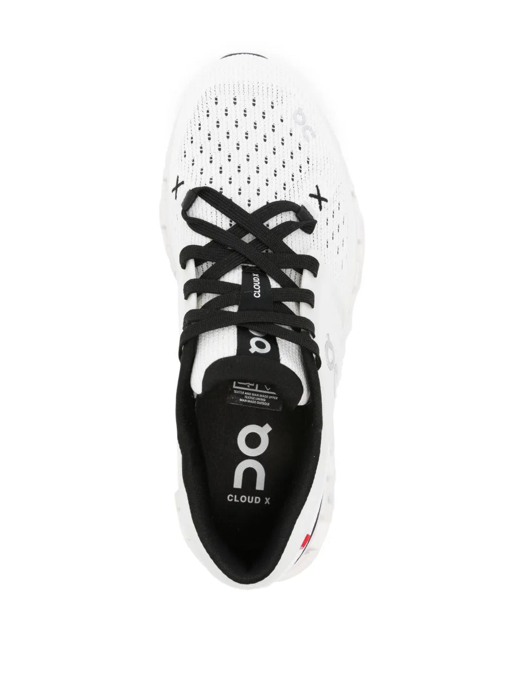 On Cloud X White Black – lateral esquerda