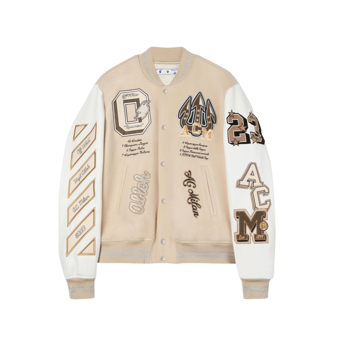 Jaqueta Varsity Off-White x AC Milan - frente