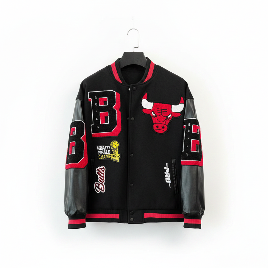 Jaqueta Preta Bulls - Fundo Branco
