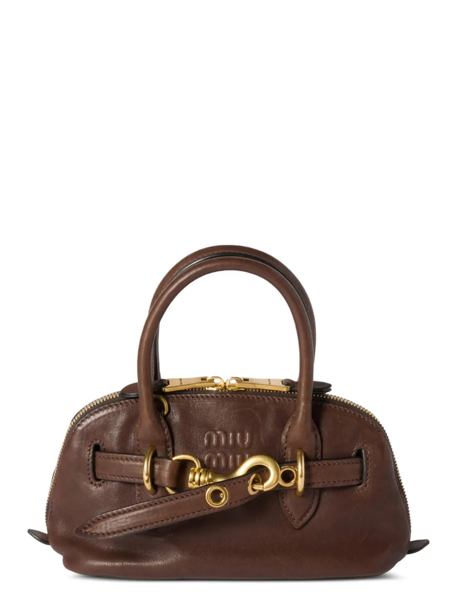 Miu Miu Bolsa Aventure mini de couro | Marrom | Image 1