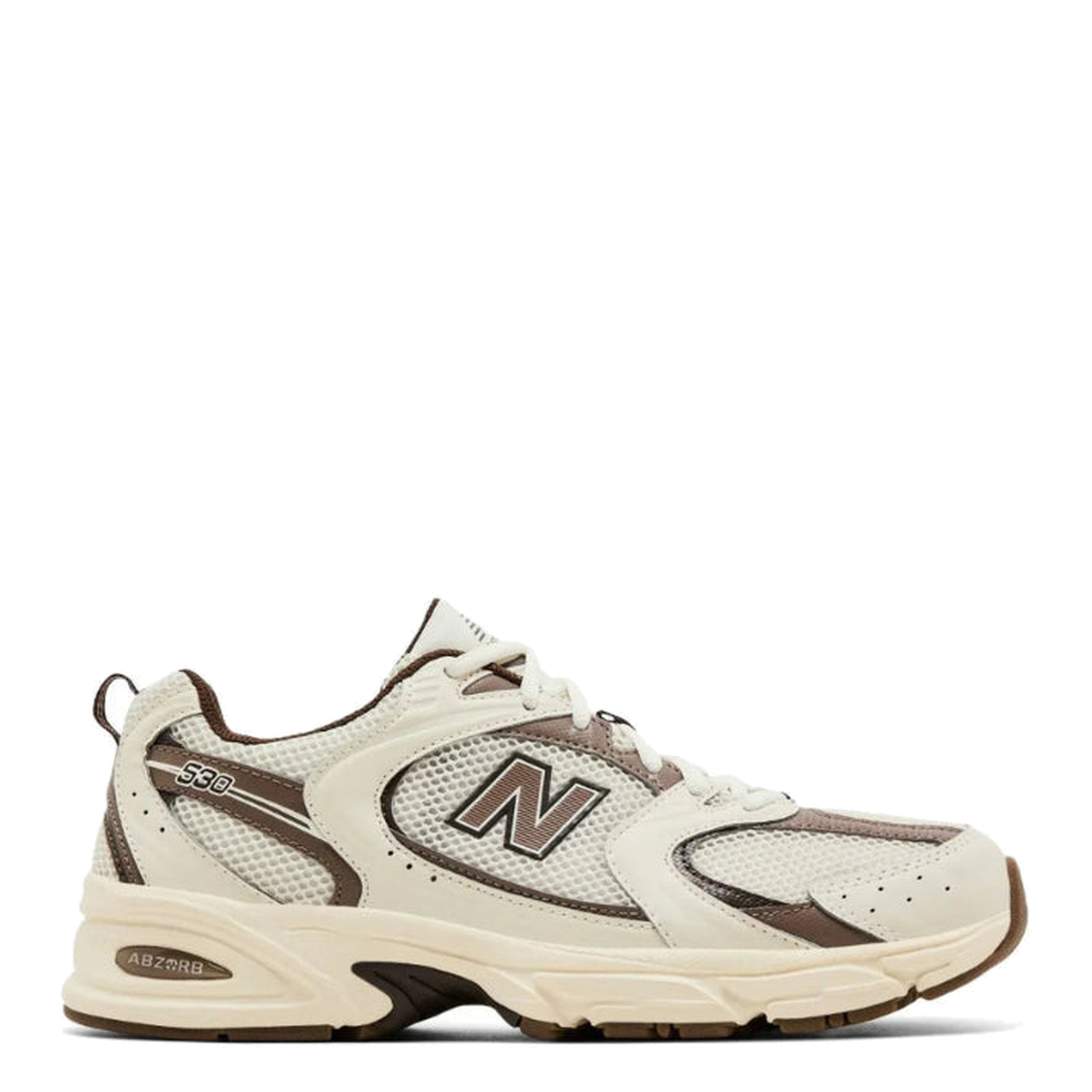 Tênis New Balance 530 Turtledove Mushroom Mesh Bege vista lateral