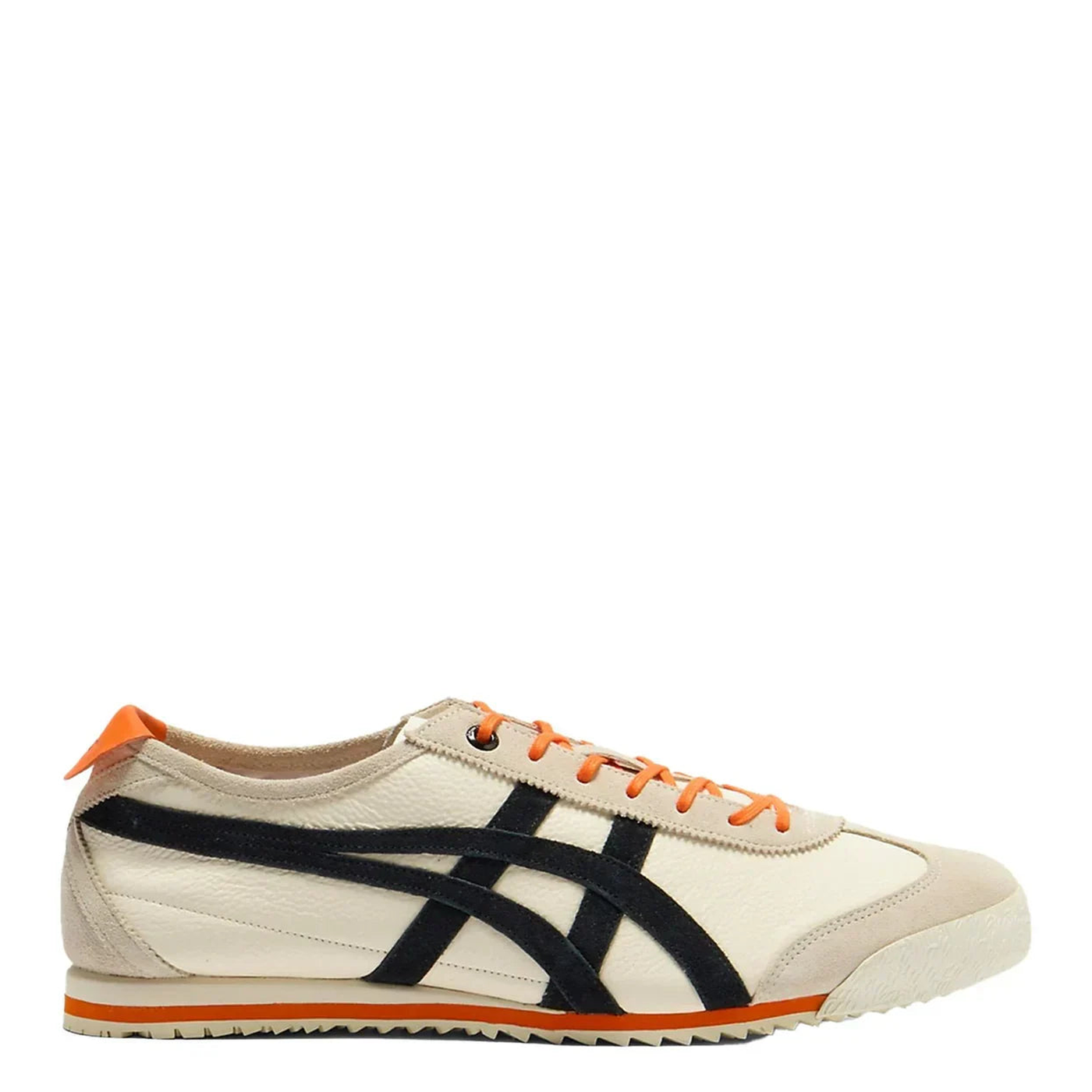 Tênis Onitsuka Tiger Mexico 66 SD Cream Black Orange Bege vista lateral