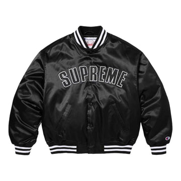 Supreme x Champion SS26 Satin Varsity Jacket 'Black'