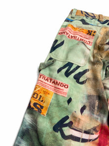 Calça Stüssy x Coursemys Patchwork Multicolor - detalhe lateral