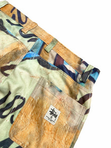 Calça Stüssy x Coursemys Patchwork Multicolor - bolso traseiro