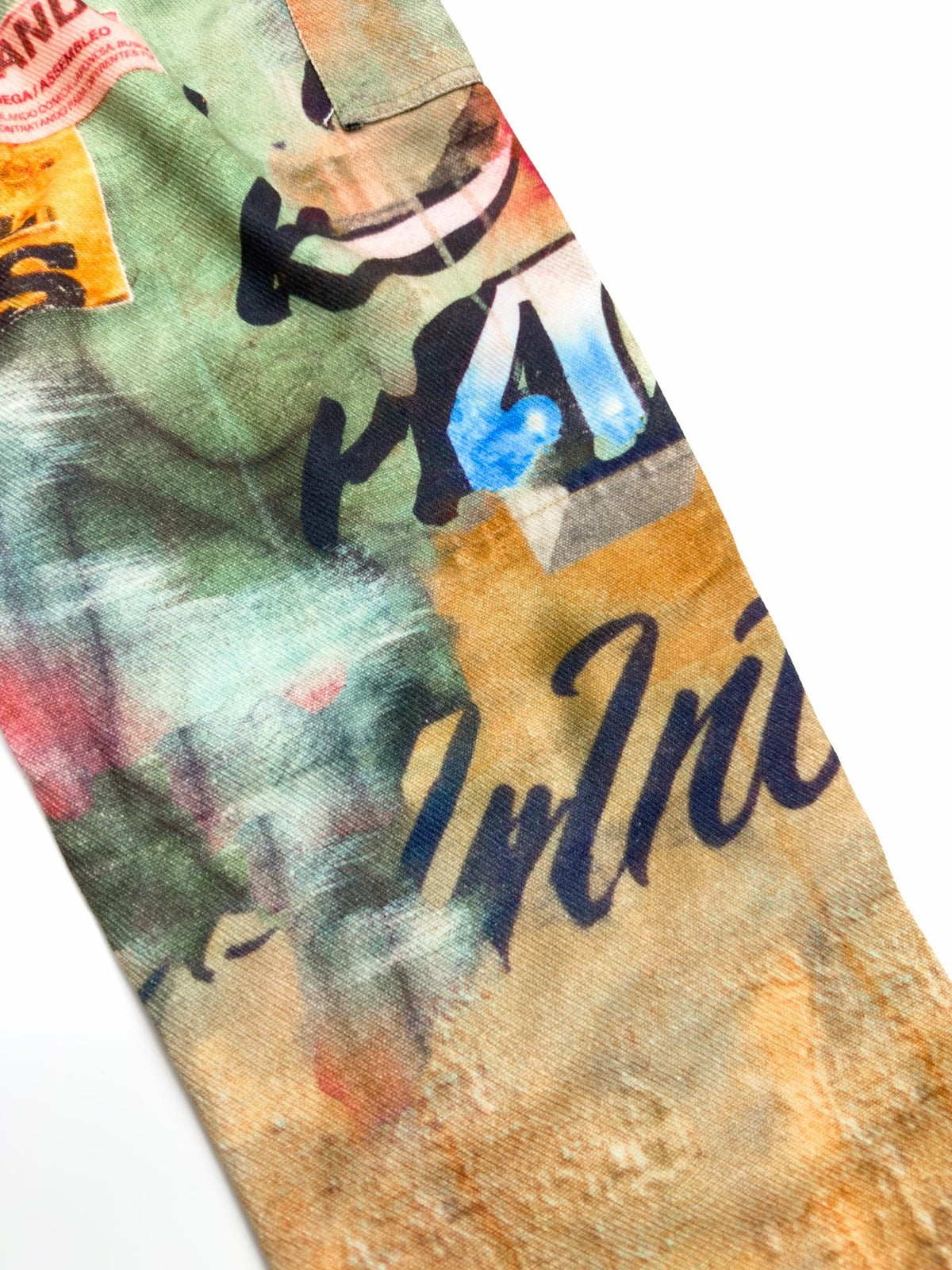 Calça Stüssy x Coursemys Patchwork Multicolor - detalhe de patchwork